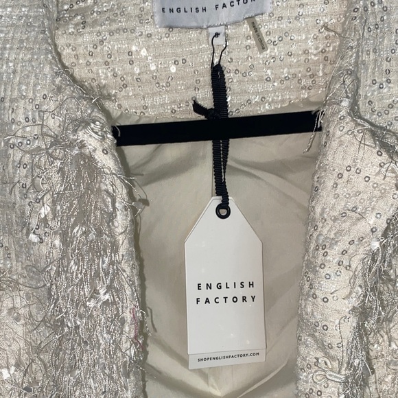 English Factory White Textured Blazer - Picture 3 of 12